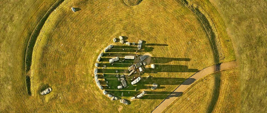 STONEHENGE Cómo visitar Stonehenge: vista aérea del círculo de piedras y del sendero que rodea el monumento