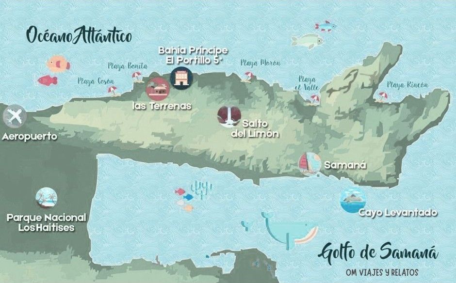 Mapa interactivo de las playas de Samaná más importantes