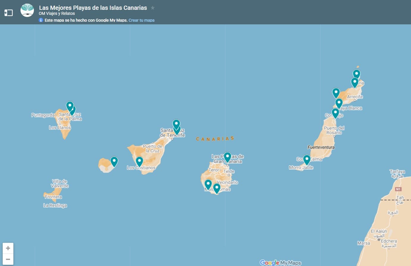 mapa-Google-las-mejores-playas-de-las-Islas-Canarias
