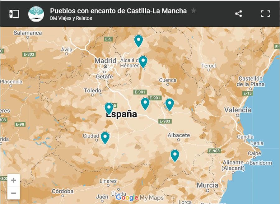 mapa-google-pueblos-con-encanto-de-Castilla-La-Mancha