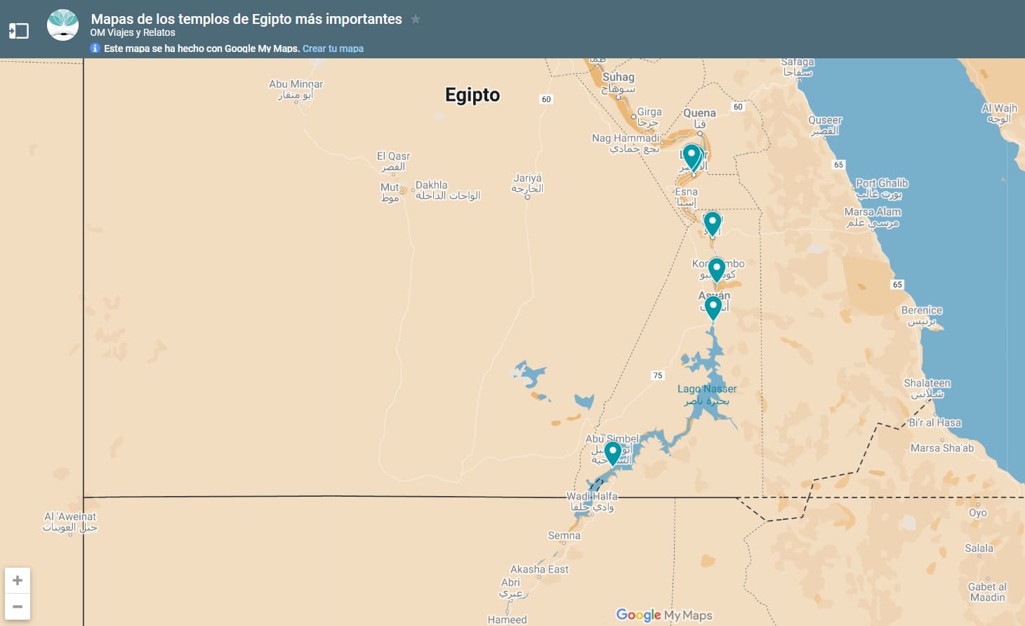 mapa-Google-mapas-de-los-templos-de-Egipto-mas-importantes
