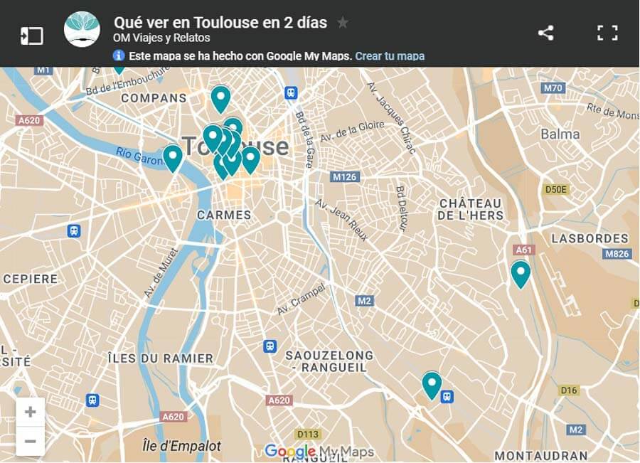 mapa-google-qué-ver-en-toulouse-en-2-días