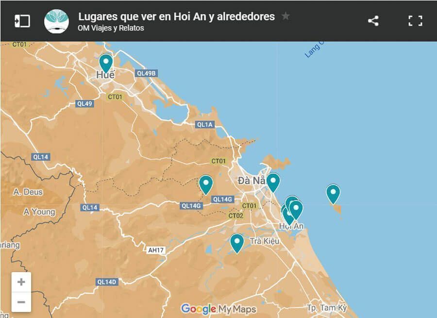 mapa-google-lugares-que-ver-en-Hoi-An-alrededores