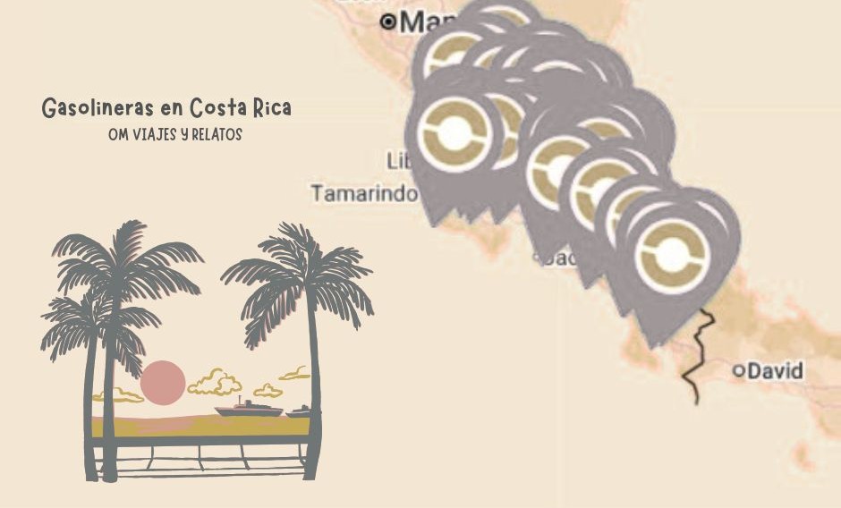 Mapa interactivo de las gasolineras en Costa Rica