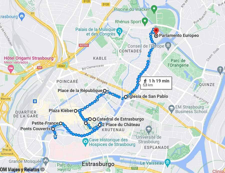 mapa-google-qué-ver-en Estrasburgo-en-un-día
