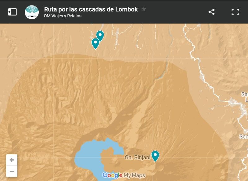 mapa-google-ruta-por-las-cascadas-de-Lombok