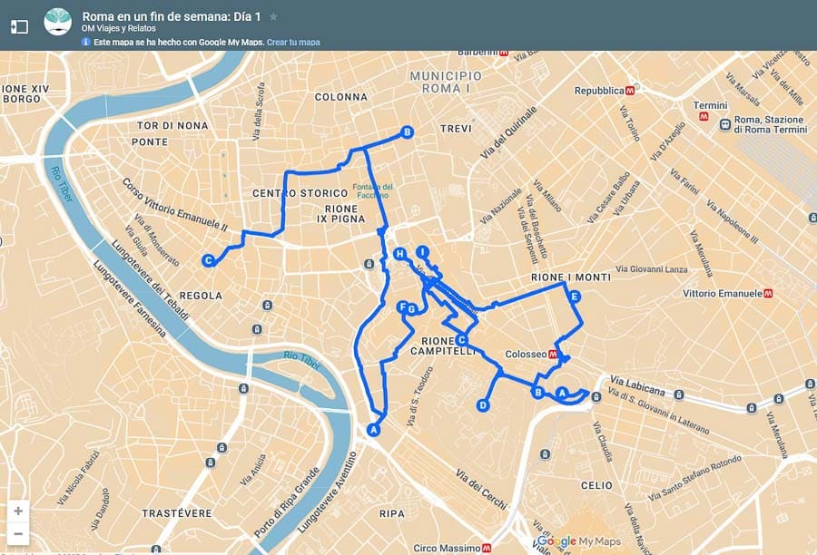 mapa-Google-de-Roma-en-un-fin-de-semana-dia-1