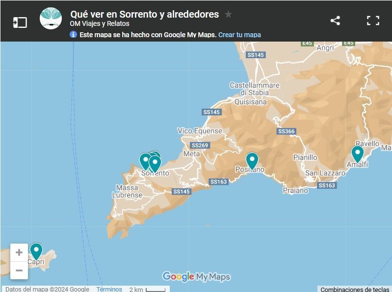 mapa-google-qué-ver-en-Sorrento-y-alrededores