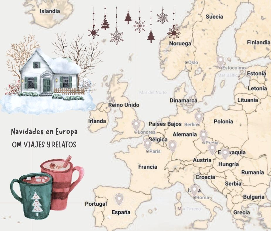 Mapa de las Navidades en Europa y ciudades recomendadas para visitar