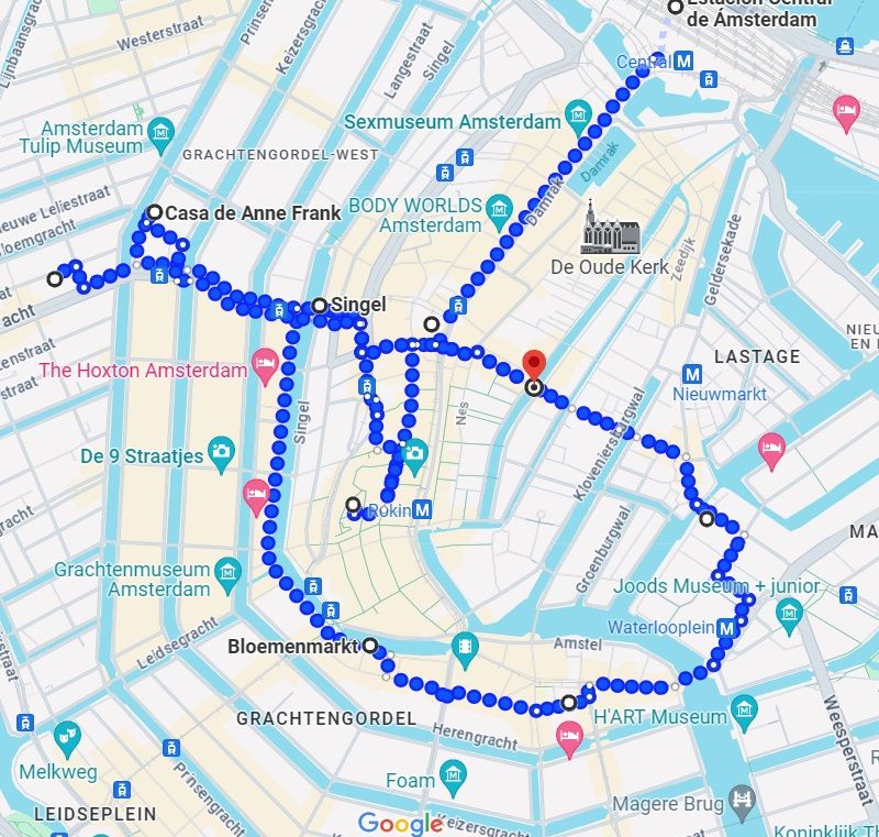 mapa-google-Ámsterdan-en-un-fin-de-semana-día-1