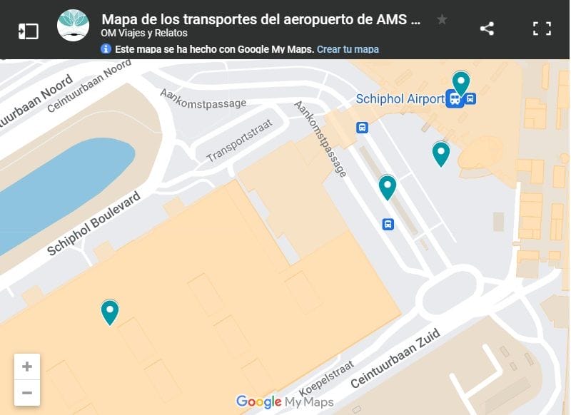 mapa-google-transportes-en-el-aeropuerto-de-AMS