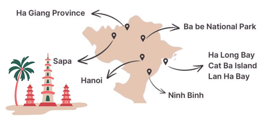 mapa-turistico-del-norte-de-Vietnam-imprescindibles