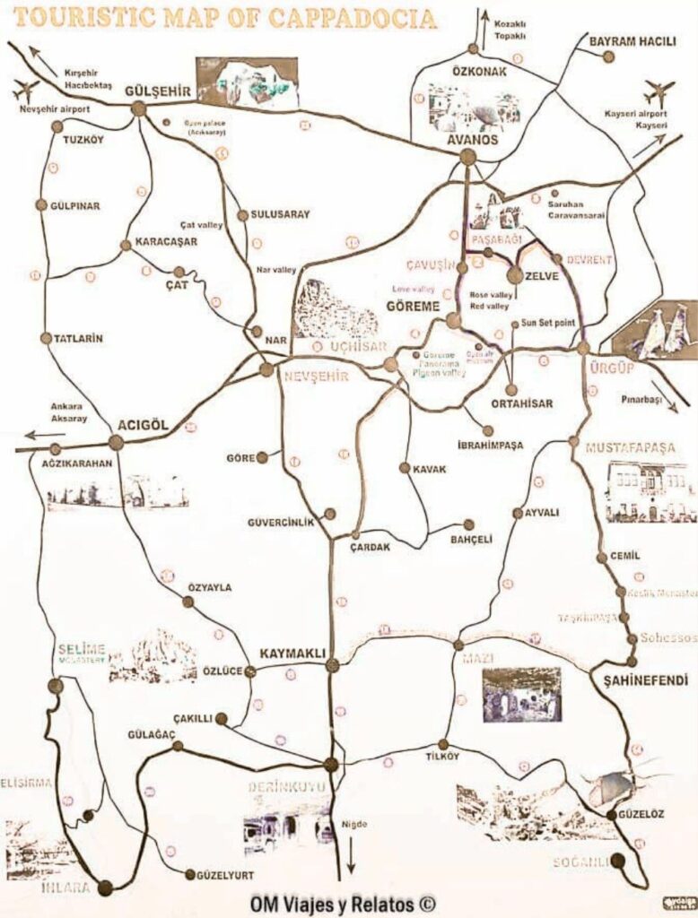 Mapa turismo Capadocia