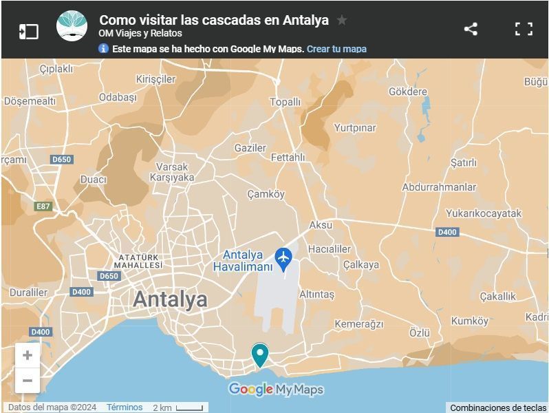 mapa-google-como-visitar-las-cascadas-en-Antalya