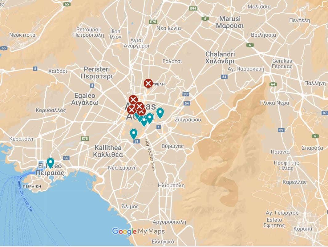 mapa-google-dondé-dormir-en-Atenas