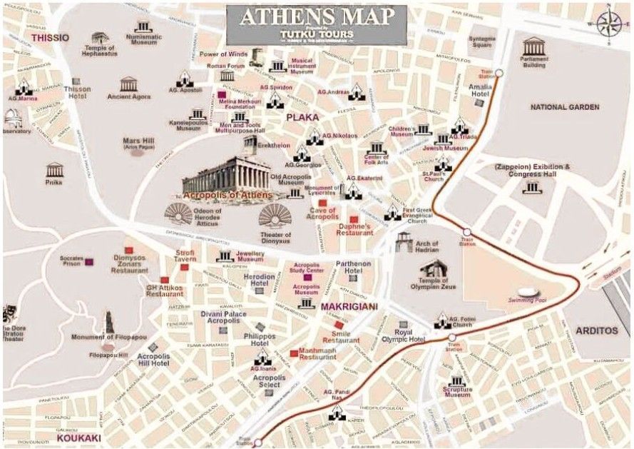 Mapa turistico Atenas