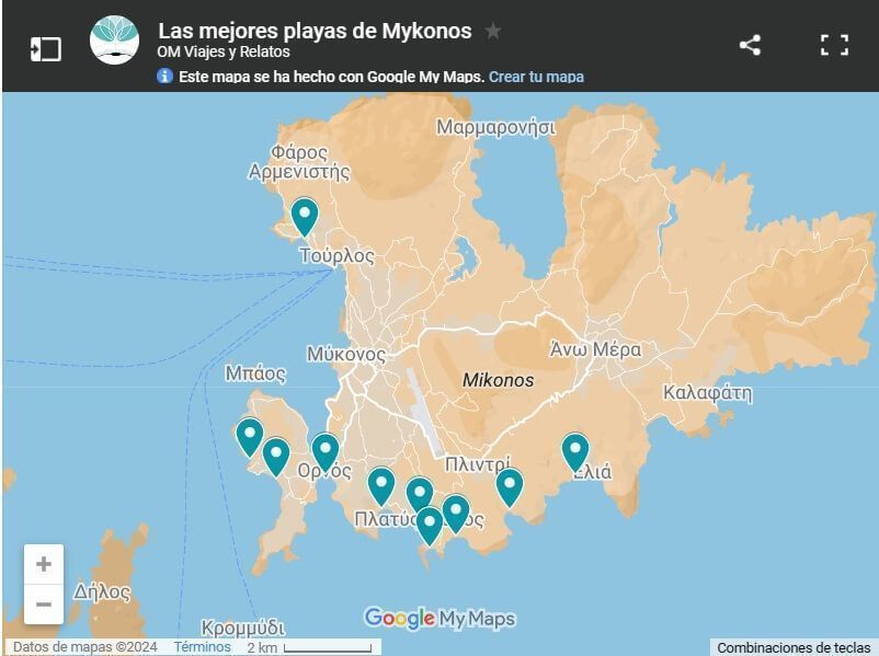 mapa-google-las-mejores-playas-de-Mykonos