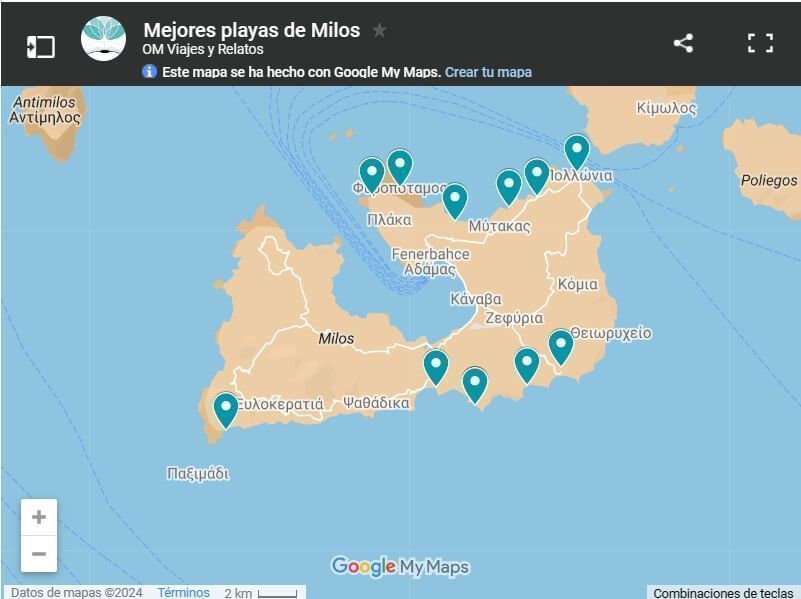 mapa-google-mejores-playas-de-Milos
