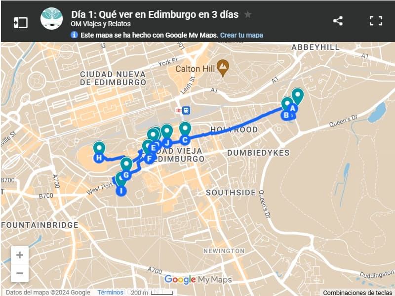 mapa-google-día-1-qué-ver-en-Edimburgo-en-3-días