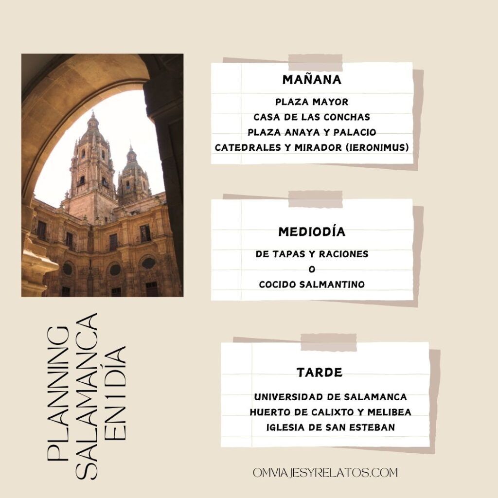 Infografía para ver Salamanca en un día