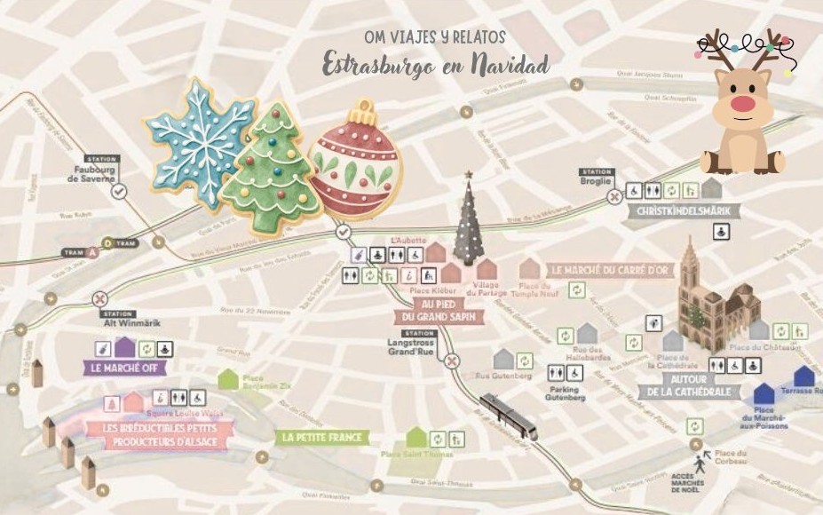 Mapa de Estrasburgo en Navidad