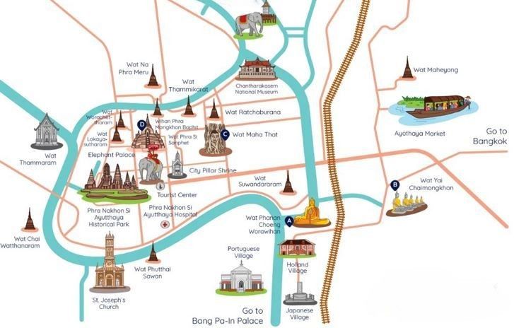 mapa-turistico-interactivo-Ayutthaya