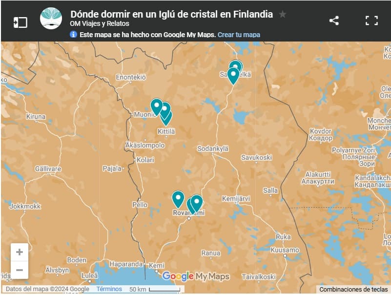 mapa-Google-dónde-dormir-en-un-iglú-de-cristal-en-Finlandia