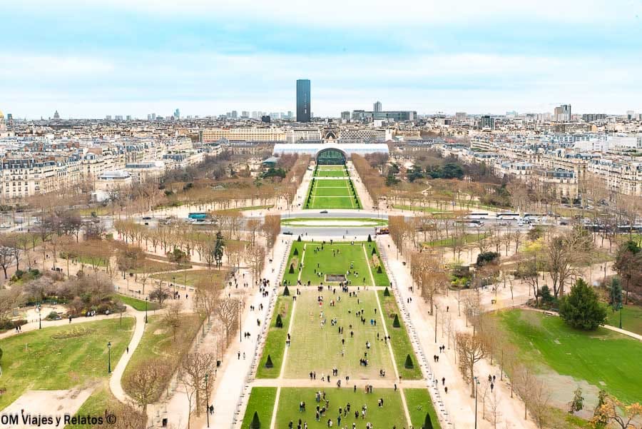 Vistas a París desde la Torre Eiffel en nuestra visita.