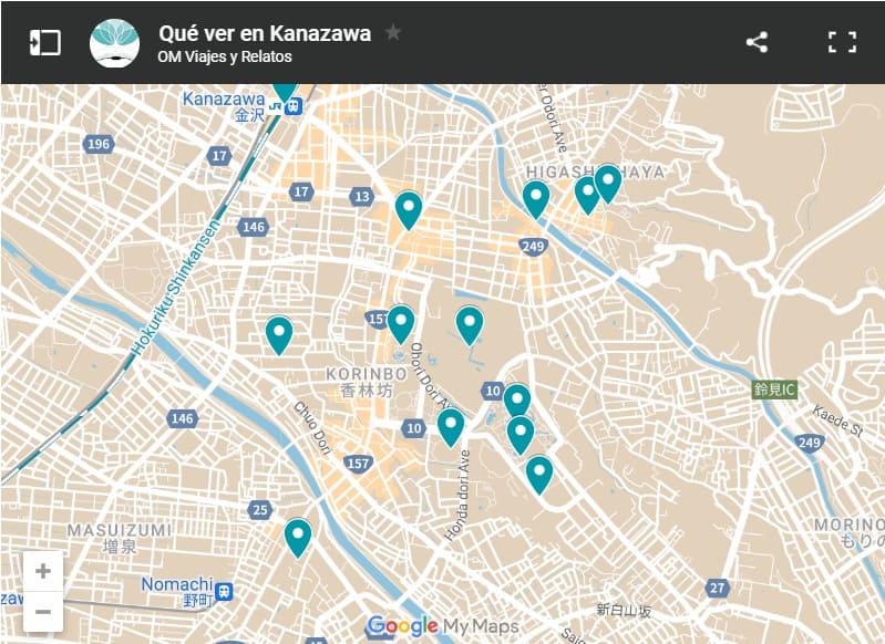 mapa-Google-que-ver-en-Kanazawa