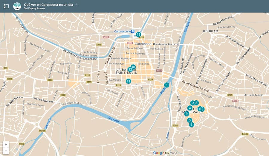 mapa-Google-que-ver-en-Carcasona-en-un-dia