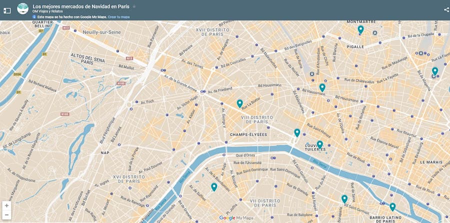 mapa-Google-los-mejores-mercados-de-Navidad-en-Paris