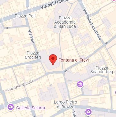 Mapa turístico para entrar a la Fontana de Trevi