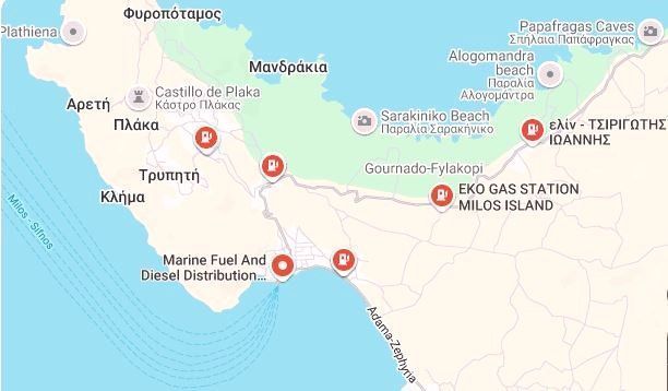 Mapa interactivo de las Gasolineras de Milos