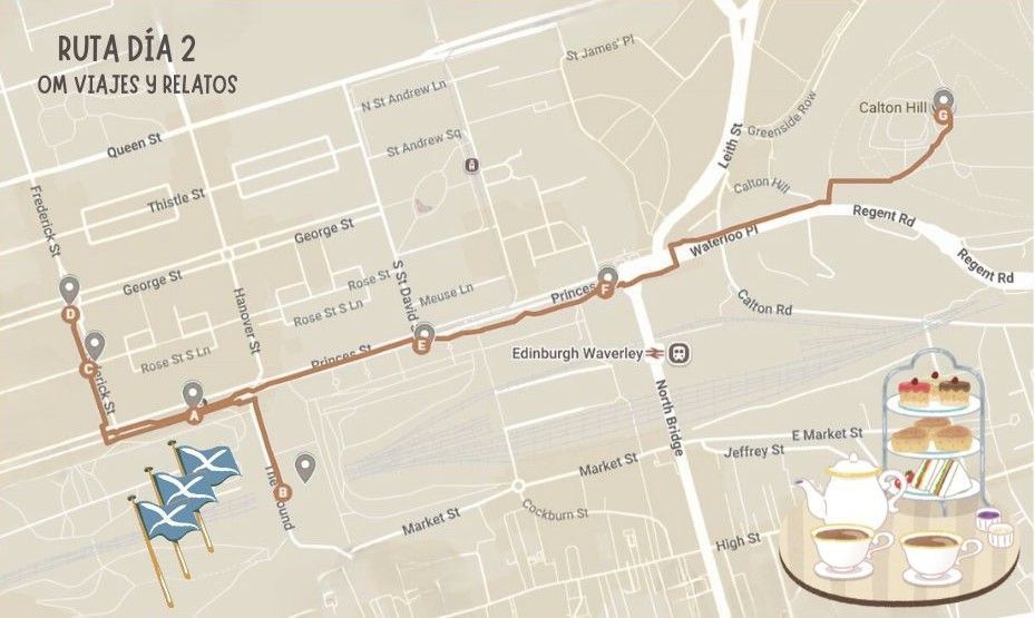 Escocia en 4 dias: Mapa del itinerario del dia 2