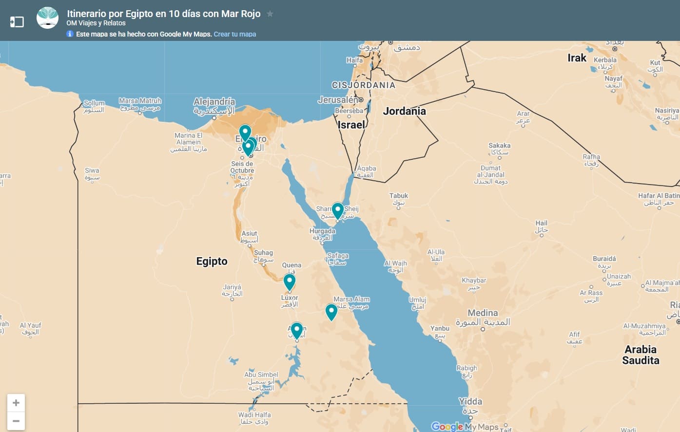 mapa-Google-itinerario-por-Egipto-en-10-días-con-Mar-Rojo