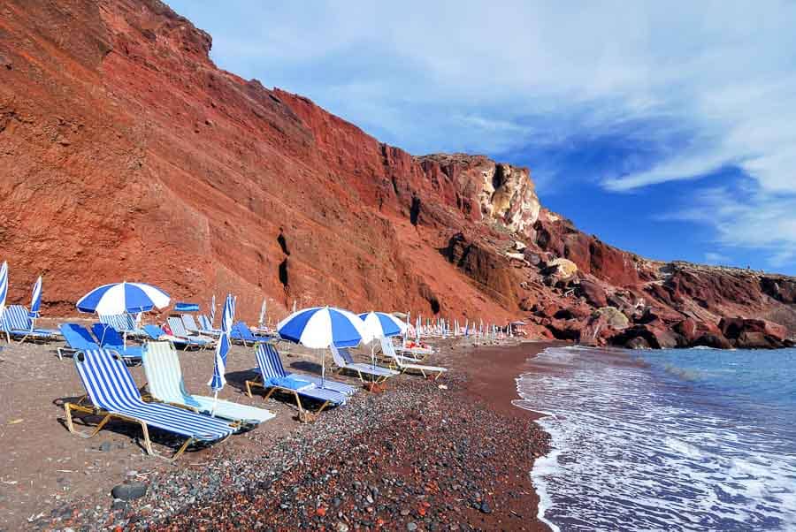 Red Sand Beach Santorini.