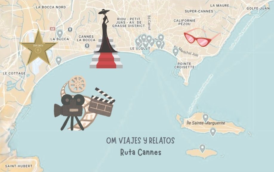 Mapa de los lugares de interés que ver en Cannes, Francia