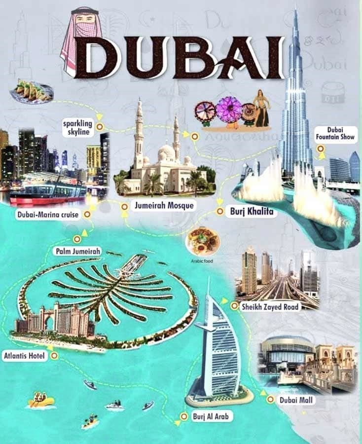 Mapa turístico de Dubái