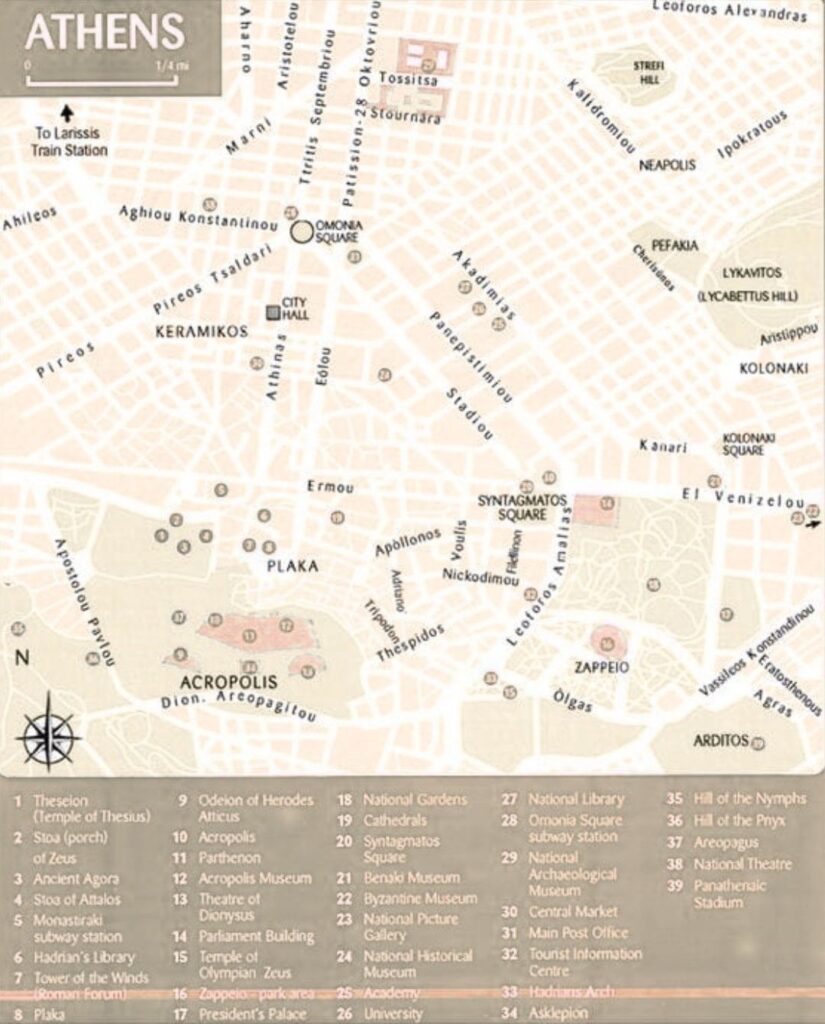 Mapa turístico Atenas pdf.