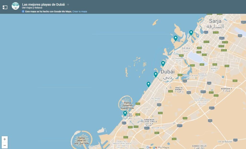 mapa-Google-las-mejores-playas-de-Dubai