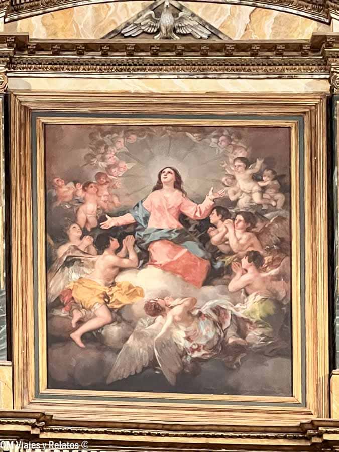 Detalle del famoso lienzo de Goya en la Iglesia de Nuestra Señora de la Asunción, Chinchón que ver y donde comer