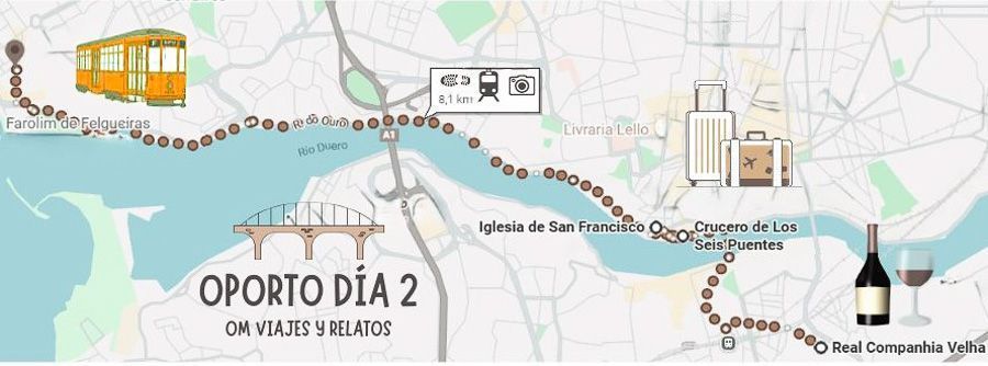 Que-ver-en-Oporto-en-2-dias-mapa-segundo-dia