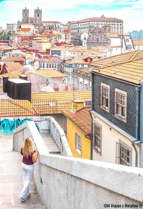Que ver en Oporto en 2 días: panorámica del centro histórico con la Catedral de la Sé y tejados tradicionales.