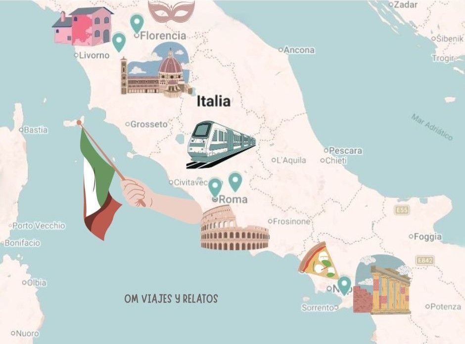 Mapa de la Excursiones desde Roma de un dia