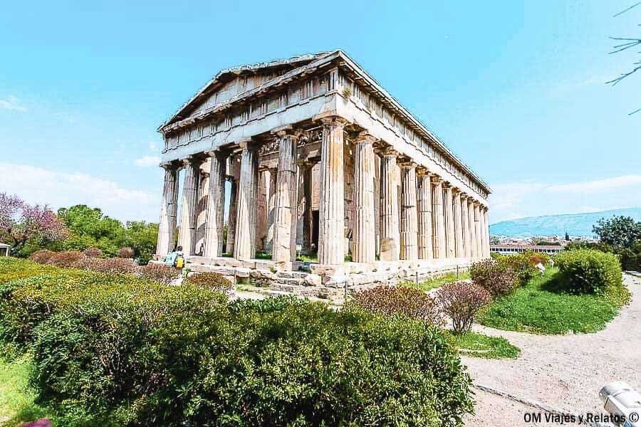 Templo de Hefesto en el Ágora Antigua de Atenas, una visita imprescindible en que ver en Atenas en 3 días.