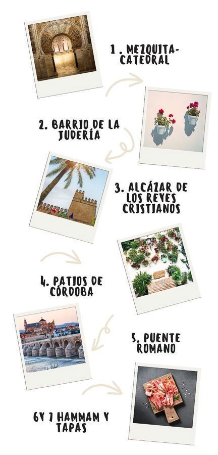 Infografía de los lugares de interés que ver en Córdoba en un día.