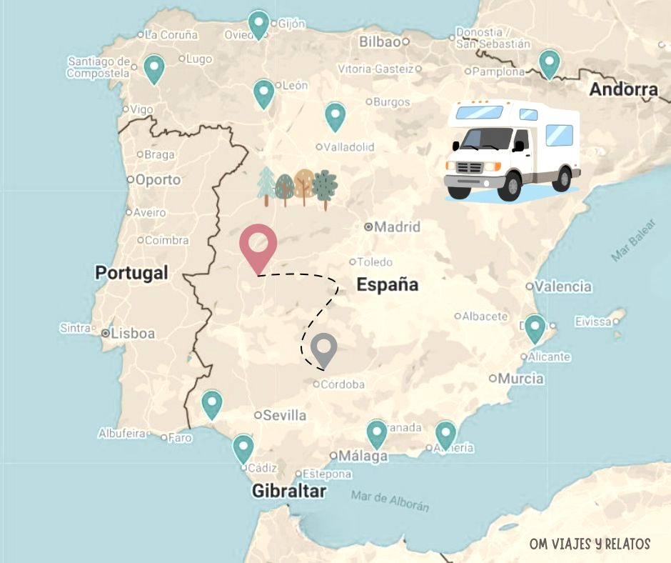 Mapa de las mejores rutas en autocaravana por España