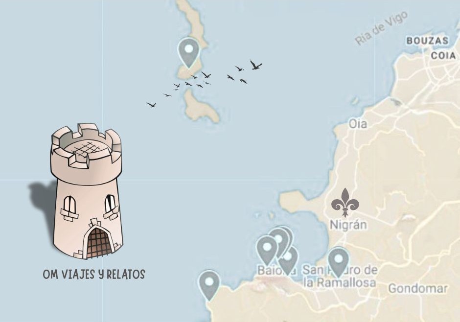mapa que ver en Baiona y alrededores