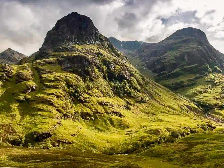 Paisaje de Glencoe en las Highlands de Escocia, uno de los lugares imprescindibles que ver en Escocia en 7 dias.