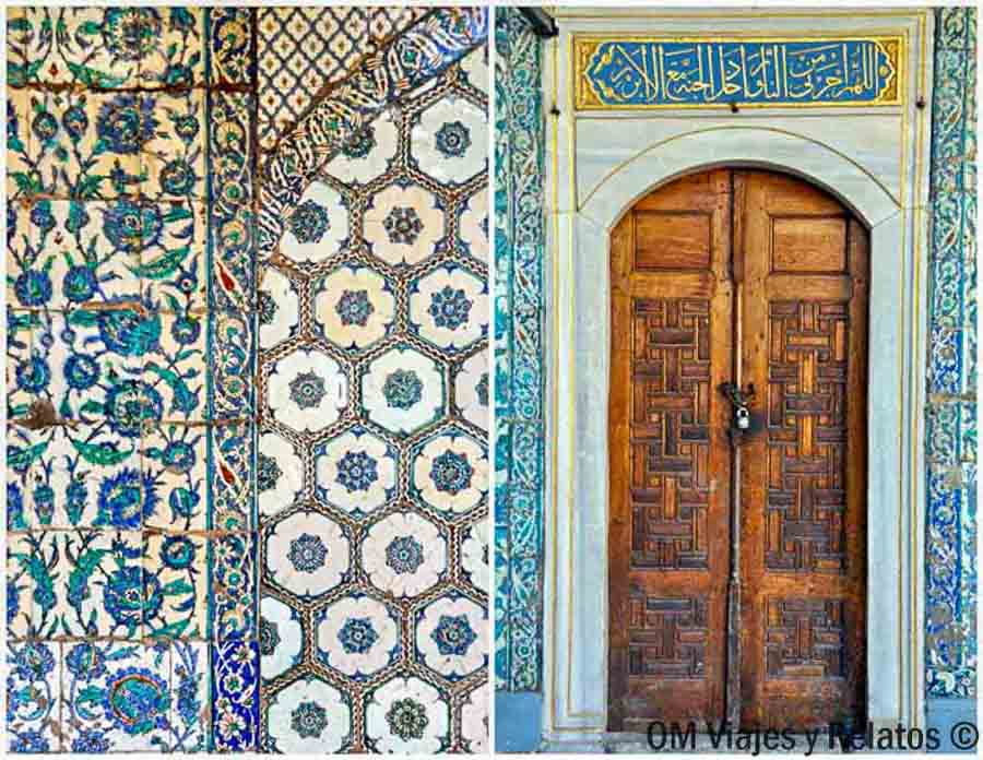 Azulejos decorativos y puerta del Palacio Topkapi, una visita imprescindible para saber que ver en Estambul en 3 días.